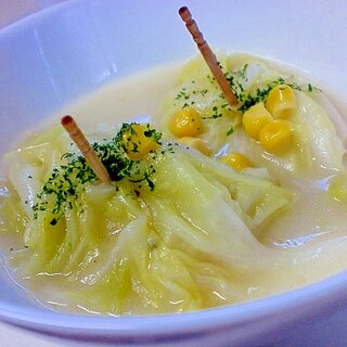 豆腐で作るロールキャベツ コーンシチュー